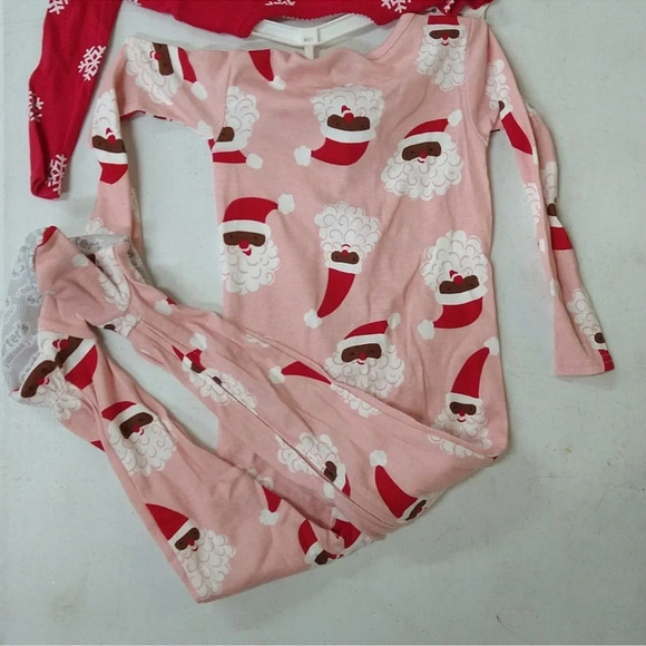 Carter's Toddler Girls' Snowflake Reindeer /Black Santa Footed Pj Set Christmas - Picture 7 of 14